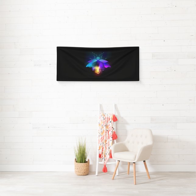 Neon Firefly auf schwarz Banner (Insitu)