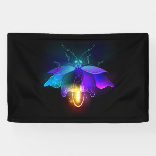 Neon Firefly auf schwarz Banner