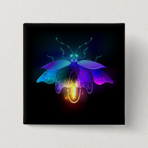 Neon Firefly auf schwarz Button
