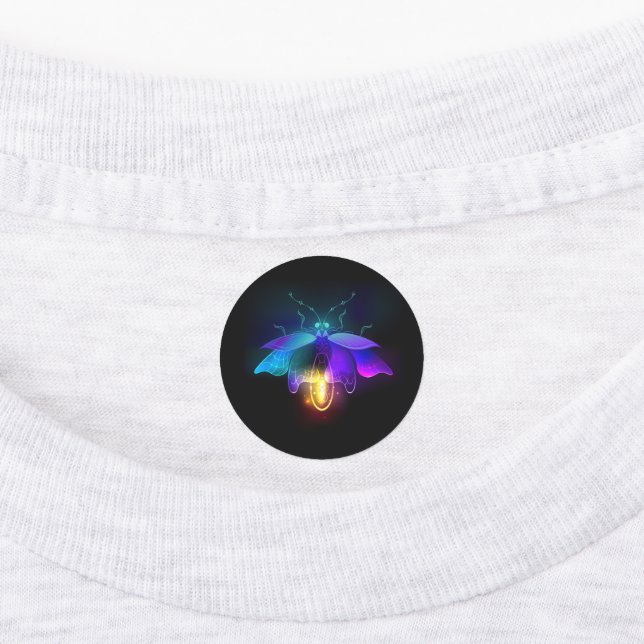 Neon Firefly auf schwarz Etiketten (Befestigt)