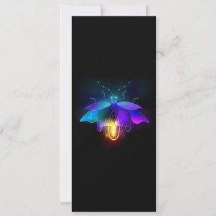 Neon Firefly auf schwarz Feiertagskarte