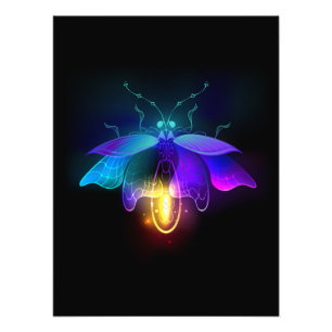 Neon Firefly auf schwarz Fotodruck