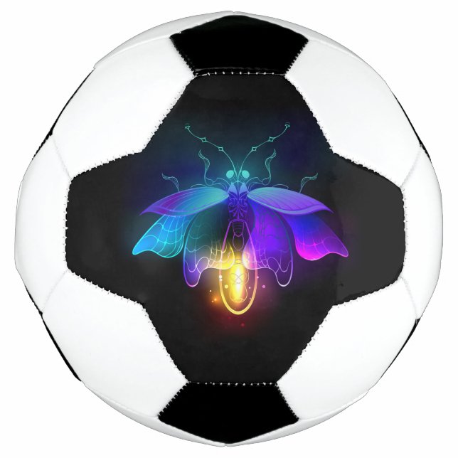 Neon Firefly auf schwarz Fußball (Vorderseite)