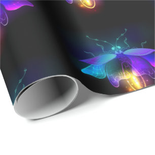 Neon Firefly auf schwarz Geschenkpapier