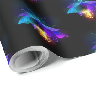 Neon Firefly auf schwarz Geschenkpapier