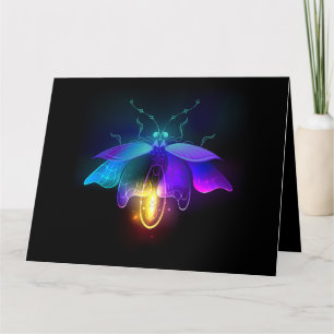Neon Firefly auf schwarz Karte