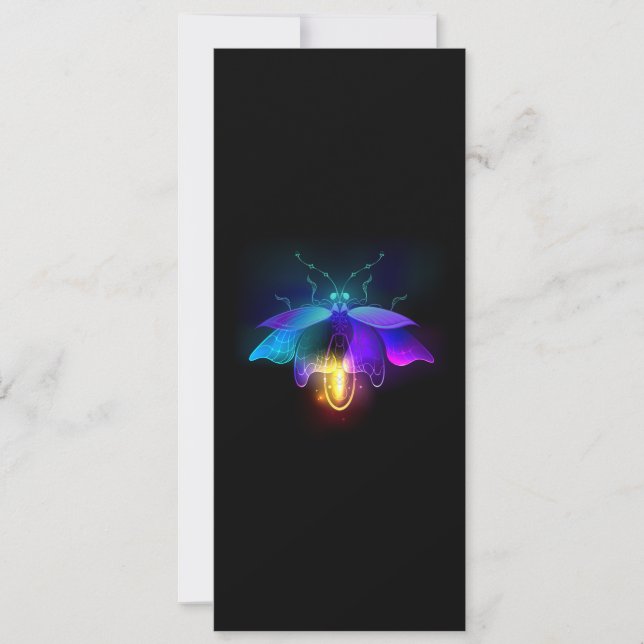 Neon Firefly auf schwarz Karte (Vorderseite)