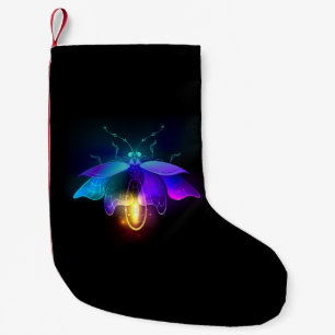 Neon Firefly auf schwarz Kleiner Weihnachtsstrumpf
