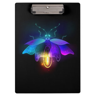 Neon Firefly auf schwarz Klemmbrett