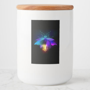 Neon Firefly auf schwarz Lebensmitteletikett