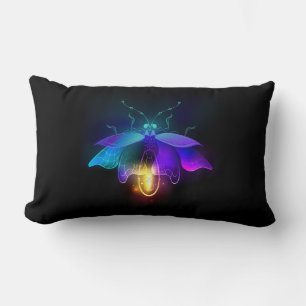 Neon Firefly auf schwarz Lendenkissen