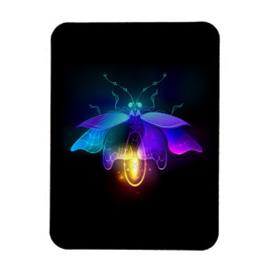 Neon Firefly auf schwarz Magnet