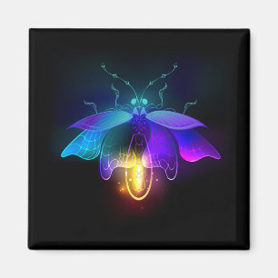 Neon Firefly auf schwarz Magnet