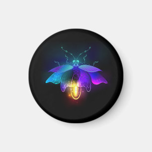 Neon Firefly auf schwarz Magnet
