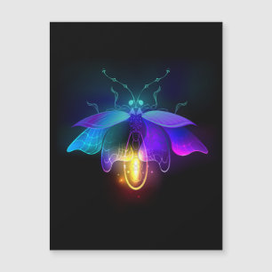 Neon Firefly auf schwarz Magneteinladung