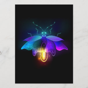 Neon Firefly auf schwarz Menükarte
