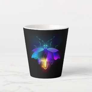 Neon Firefly auf schwarz Milchtasse