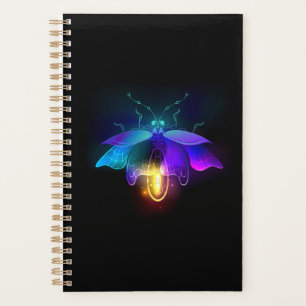 Neon Firefly auf schwarz Planer