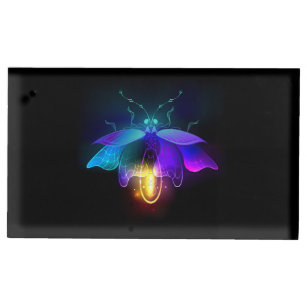 Neon Firefly auf schwarz Platzkartenhalter