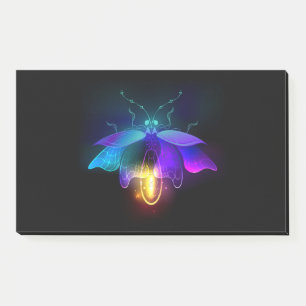 Neon Firefly auf schwarz Post-it Klebezettel