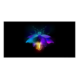 Neon Firefly auf schwarz Poster
