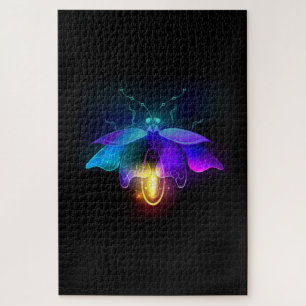 Neon Firefly auf schwarz Puzzle
