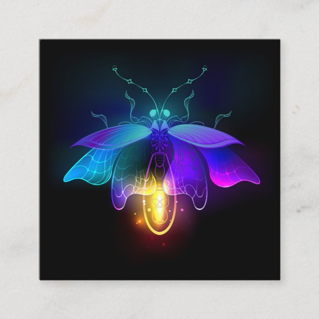 Neon Firefly auf schwarz Rabattkarte (Vorderseite)