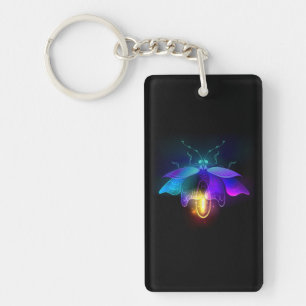 Neon Firefly auf schwarz Schlüsselanhänger