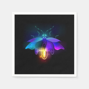 Neon Firefly auf schwarz Serviette