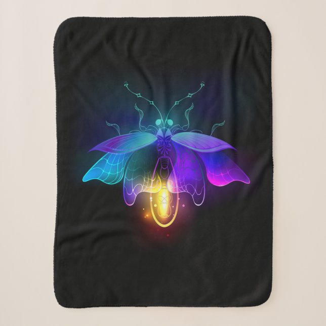 Neon Firefly auf schwarz Sherpadecke (Vorderseite)