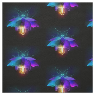 Neon Firefly auf schwarz Stoff