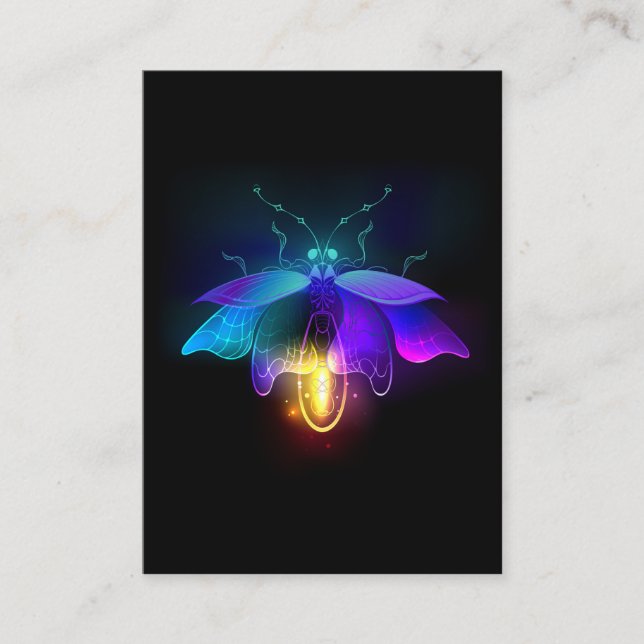 Neon Firefly auf schwarz Treuekarte (Vorderseite)