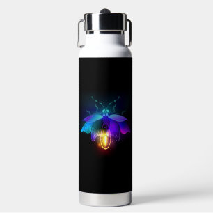 Neon Firefly auf schwarz Trinkflasche