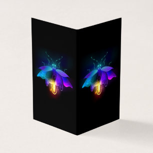 Neon Firefly auf schwarz Visitenkarten