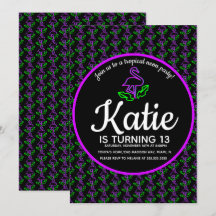 Neon Flamingo Glow Party Tropical Lila