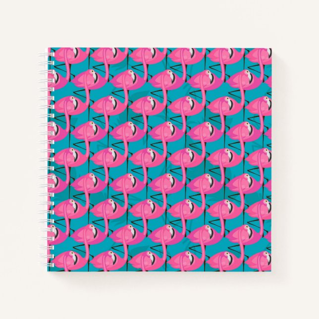Neon Flamingos Notizbuch (Vorderseite)