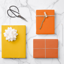 Neon Flash Carrot Orange Shades 3 Tones Geschenkpapier Set