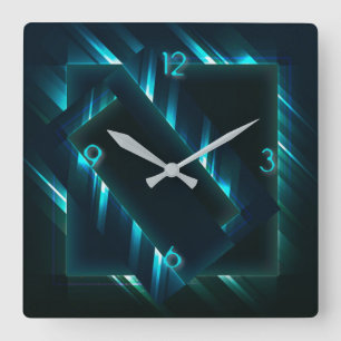 Neon flash Supernova modern Quadratische Wanduhr