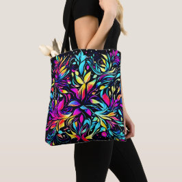 Neon Floral Burst Art