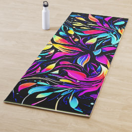 Neon Floral Burst Art Yogamatte