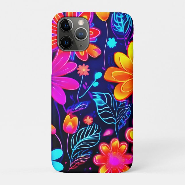 Neon Floral Fantasy Case-Mate iPhone Hülle (Rückseite)