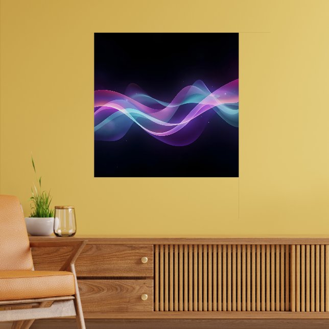 Neon Flow - Futuristische Abstrakte Wave Art Poster (Wohnzimmer 2)