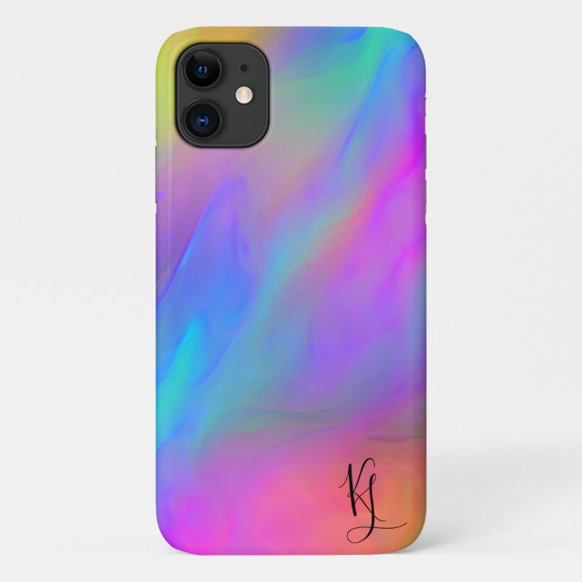 Neon Flow Personalisiert Phone Case (Rückseite)