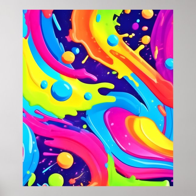 Neon Fluid Art Poster (Vorne)