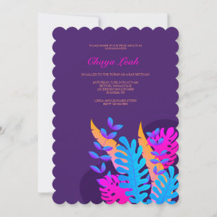 Neon Foliage Bat Mitzvah Einladung