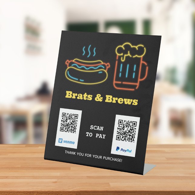 Neon Food Scan zur Bezahlung des QR-Codes für das  Sockelschild (Von Creator hochgeladen)