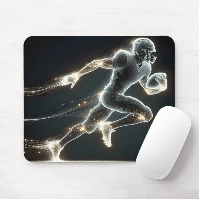 Neon Football Player läuft Mousepad (Mit Mouse)
