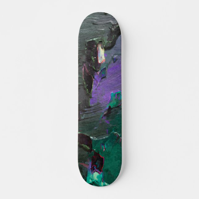 Neon Forest Dreamscape Abstract Skateboard (Vorne)