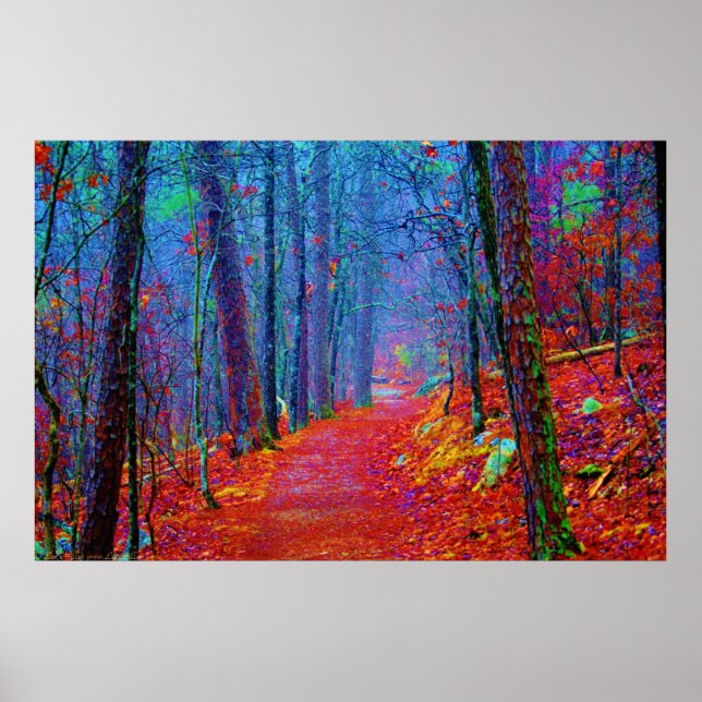 Neon Forest Oil Painting Print Poster (Vorne)