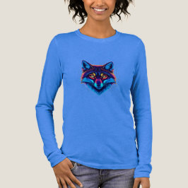 Neon Fox Face – Vibrant Glowing Design Tri-Blend Shirt